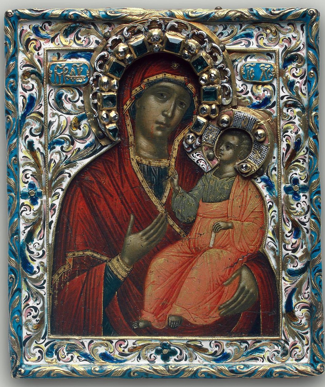 Theotokos of Tikhvin, slutet av 1600-talet av Anonymous Russian icon painter
