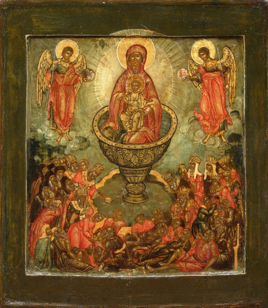 Theotokos livgivande vår, slutet av 1600-talet. av Anonymous Russian icon painter