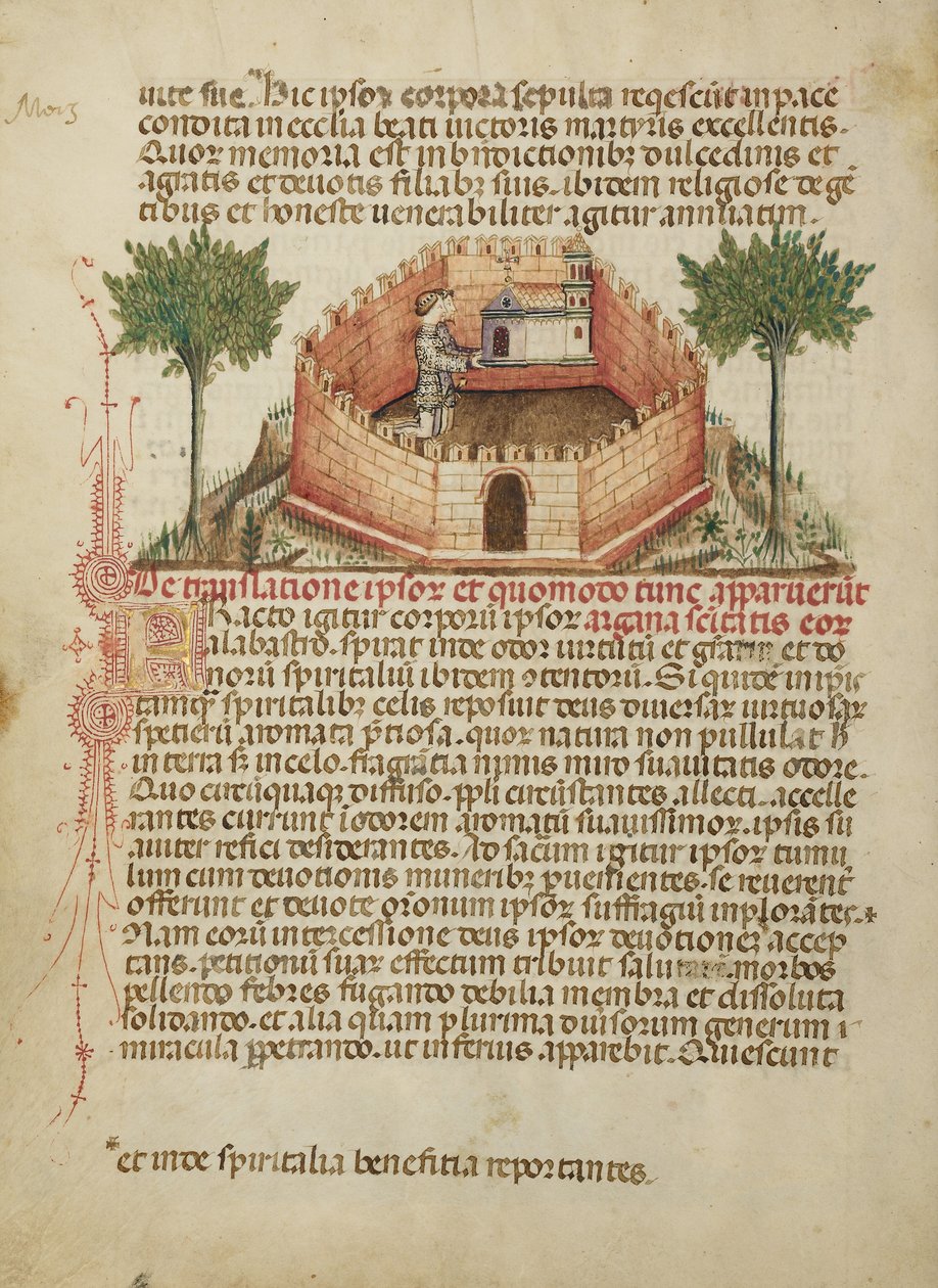Aimo och Vermondo håller upp Sankt Victors kyrka av Anovelo da Imbonate