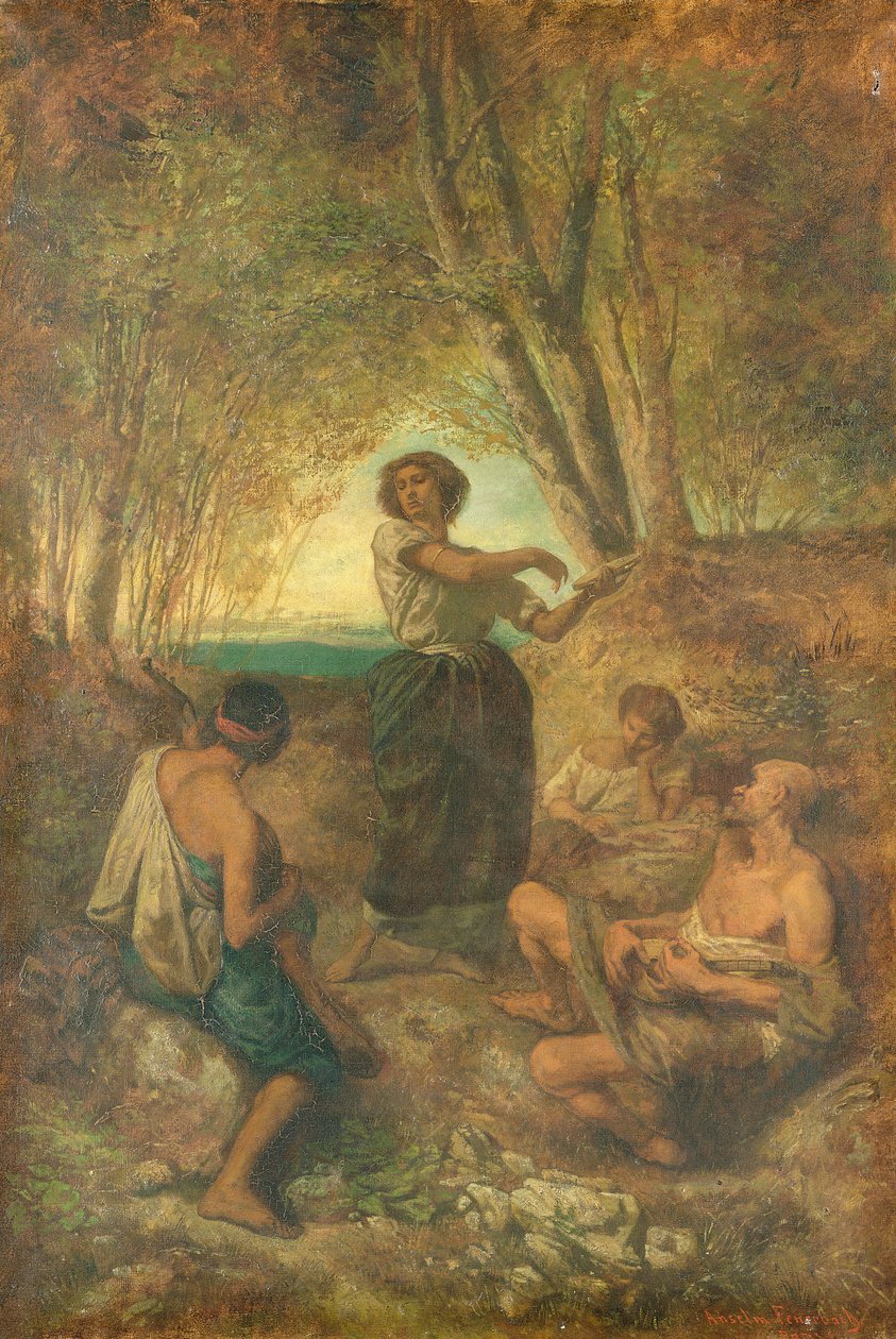 Zigenardansen, 1853 av Anselm Feuerbach