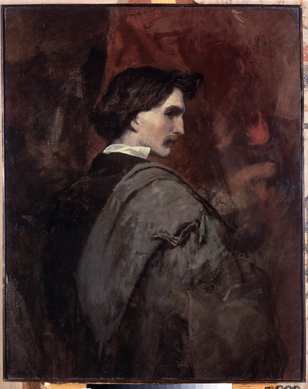 ""Självporträtt"" (Självporträtt) Målning av Anselm Feuerbach (1829-1880) 1854-1858 Mått 92x73 cm Eremitagemuseet, Sankt Petersburg av Anselm Feuerbach