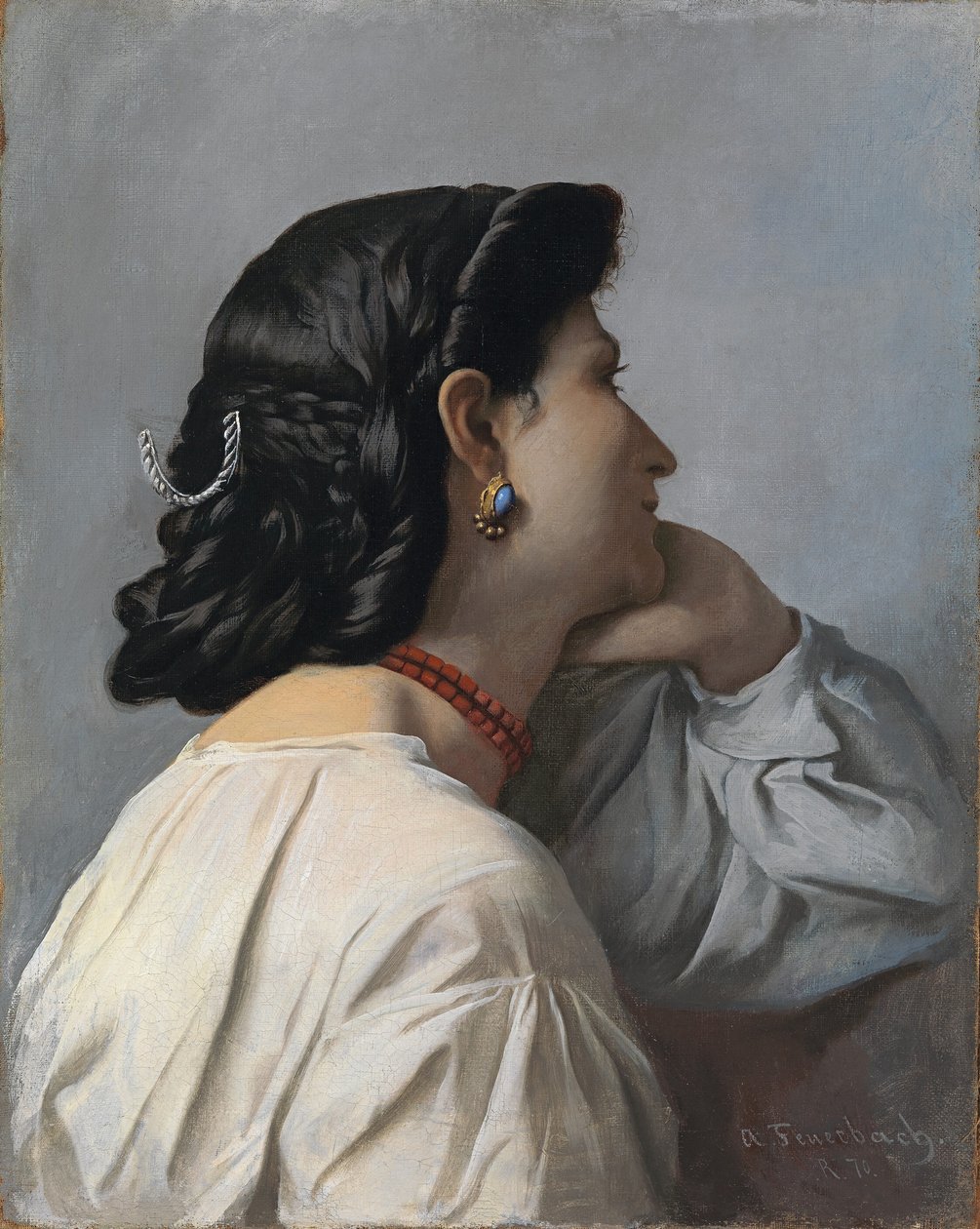 Iphigenia Head studie av Anselm Feuerbach