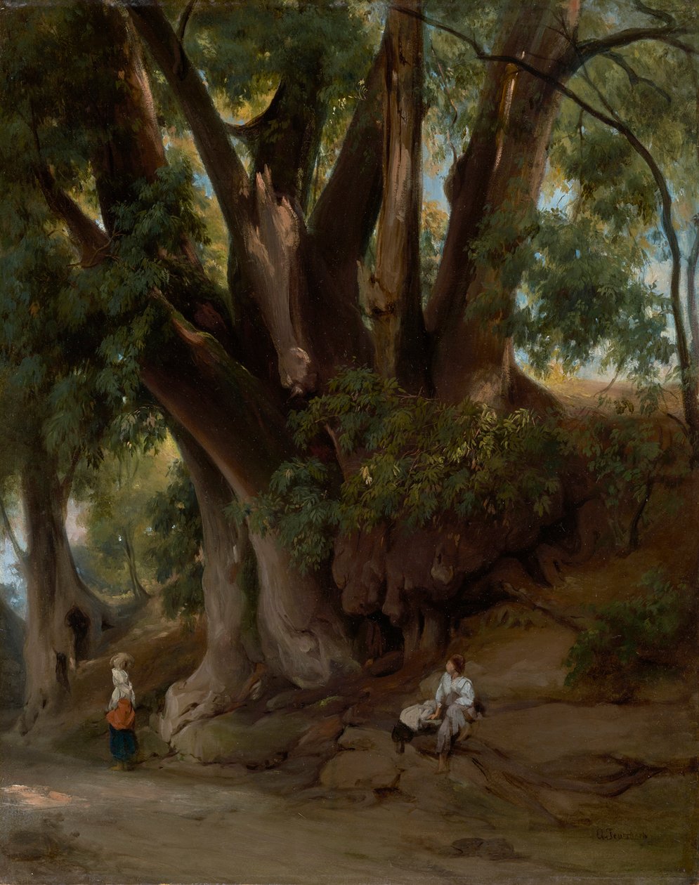 Italienskt trädlandskap (väg nära Albano) av Anselm Feuerbach