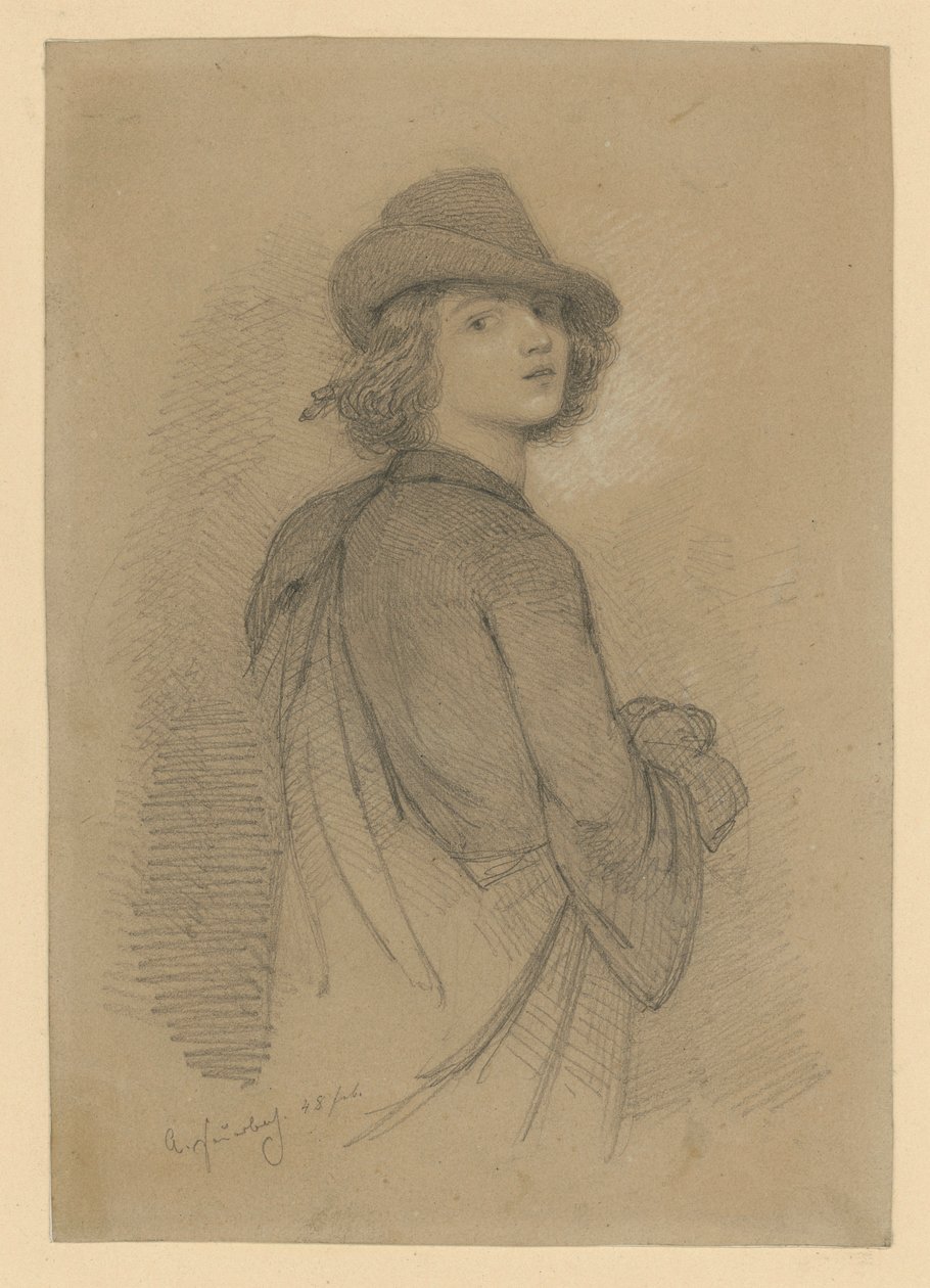 Självporträtt av en ung person av Anselm Feuerbach