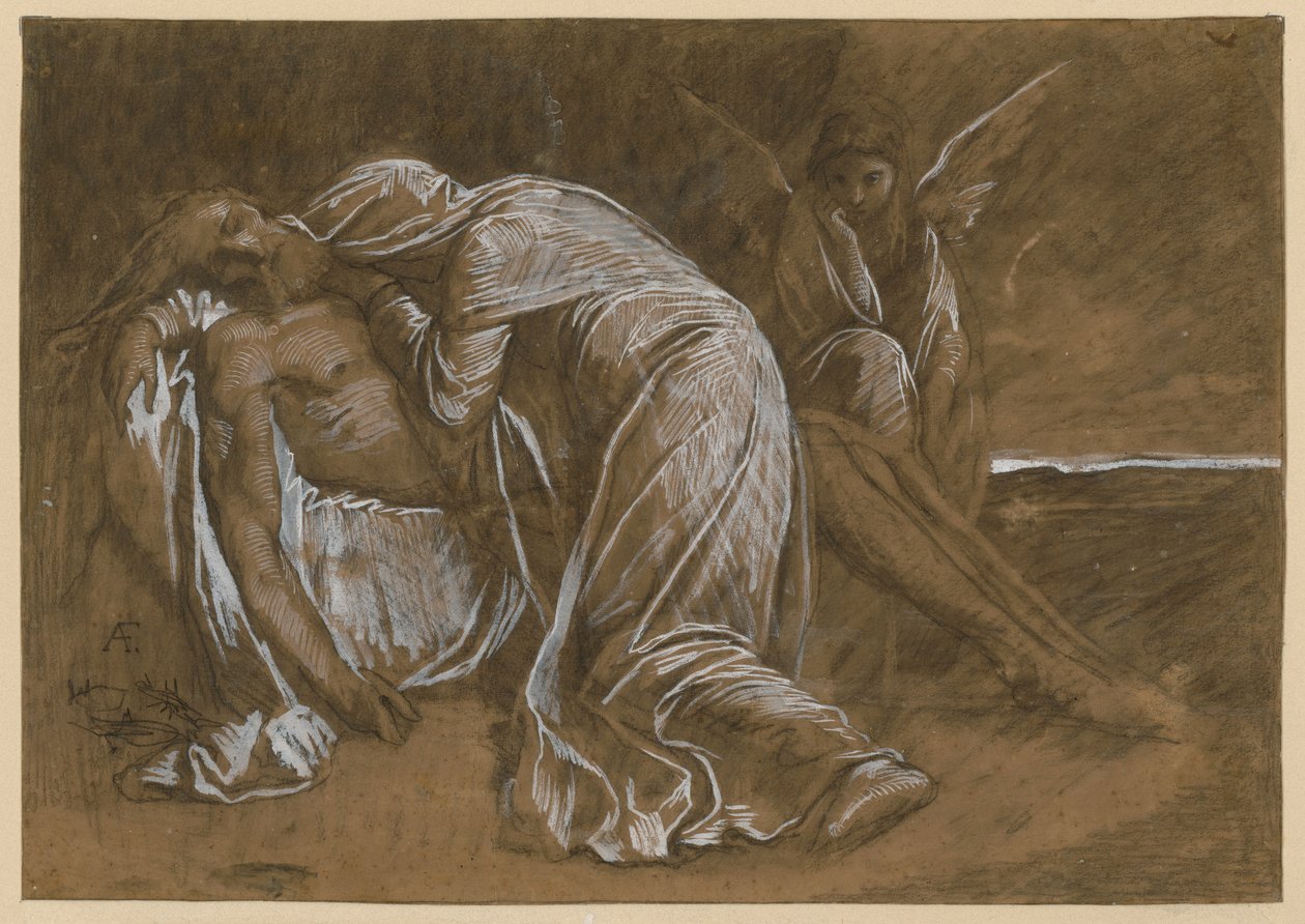 Sörjande kvinnor. Skiss till en Pietà av Anselm Feuerbach