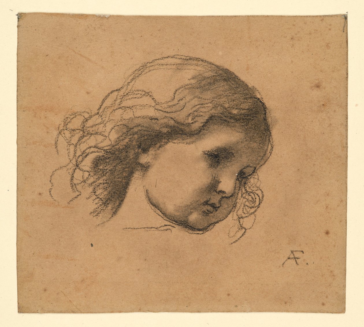 Ett barns lockiga hår av Anselm Feuerbach