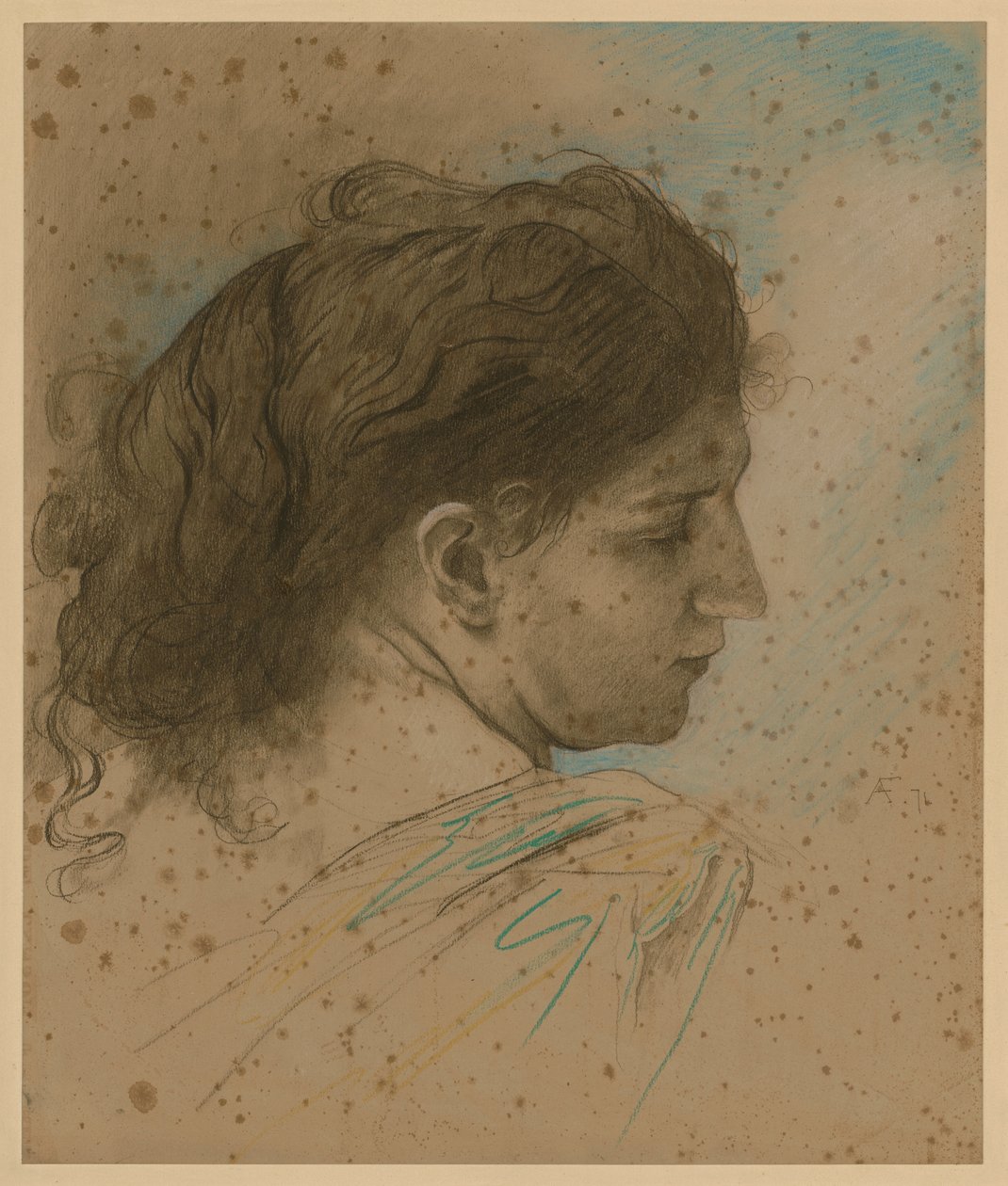 Kvinnligt studiehuvud av Anselm Feuerbach