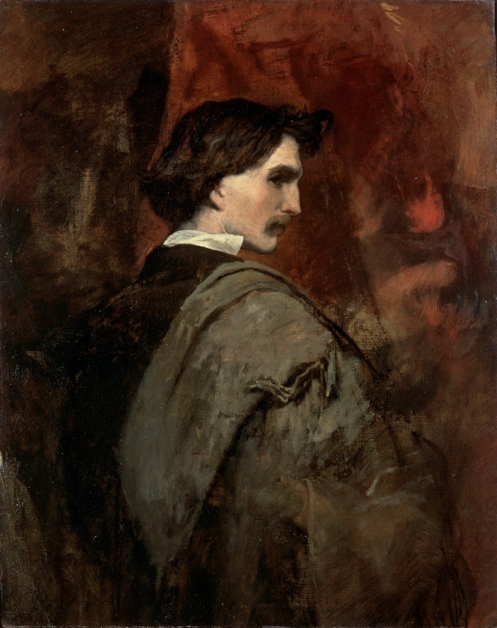 Självporträtt, c1854-c1858 av Anselm Friedrich Feuerbach