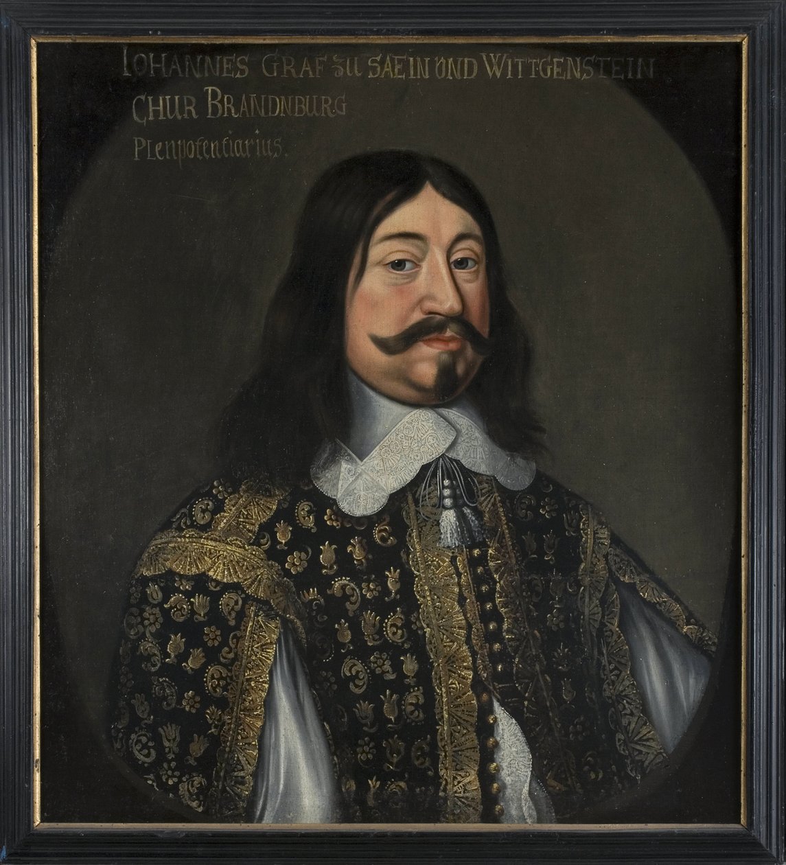 Johannes VIII greve av Sayn Wittgenstein Hohenstein - Porträtt av Johannes VIII (1601-1657), greve av Sayn-Wittgenstein-Hohenstein, av Hulle, Anselm van, efter (1601-efter 1674). Olja på duk. Mått: 73x64 cm. Nationalmuseum Stockholm av Anselmus van (after) Hulle