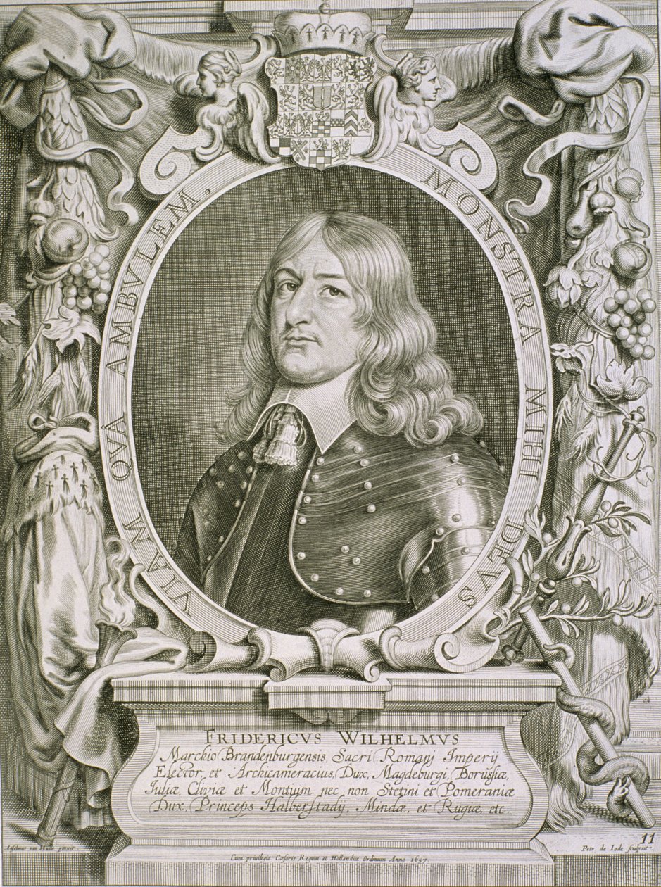 Fredrik Wilhelm (1620-88) kurfurste av Brandenburg, från "Portraits des Hommes Illustres", graverat av Petrus de Iode, publicerat 1706. av Anselmus van Hulle