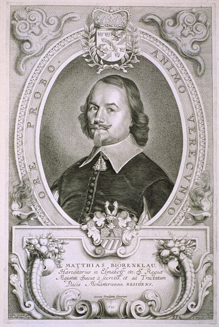 Matthias Mylonius Biorenklou (1607-71) från "Portraits des Hommes Illustres", publicerad 1706 av Anselmus van Hulle