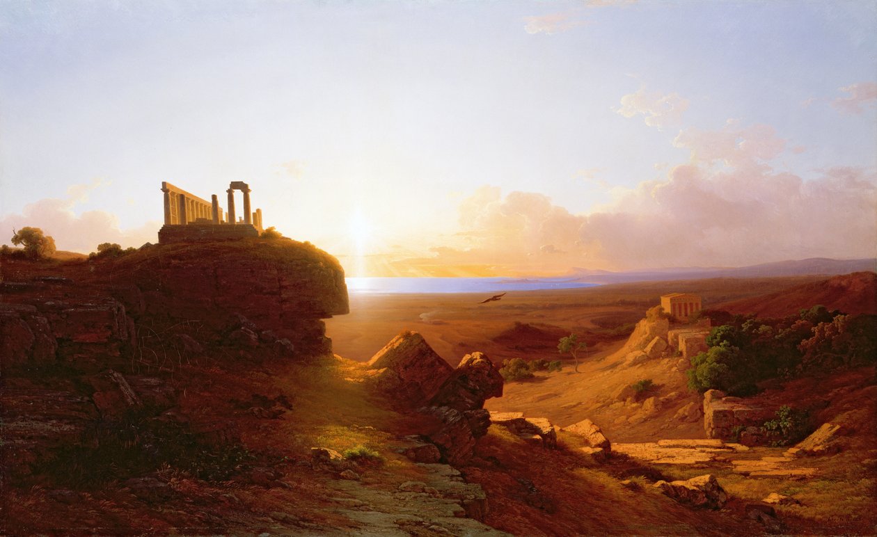 Romantiskt landskap, 1860 av Antal Ligeti