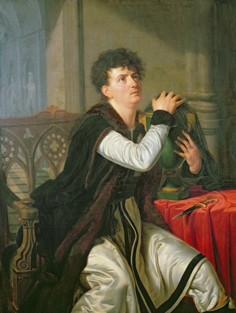 Porträtt av Francois Joseph Talma (1763-1826) som Hamlet av Anthelme Francois Lagrenee