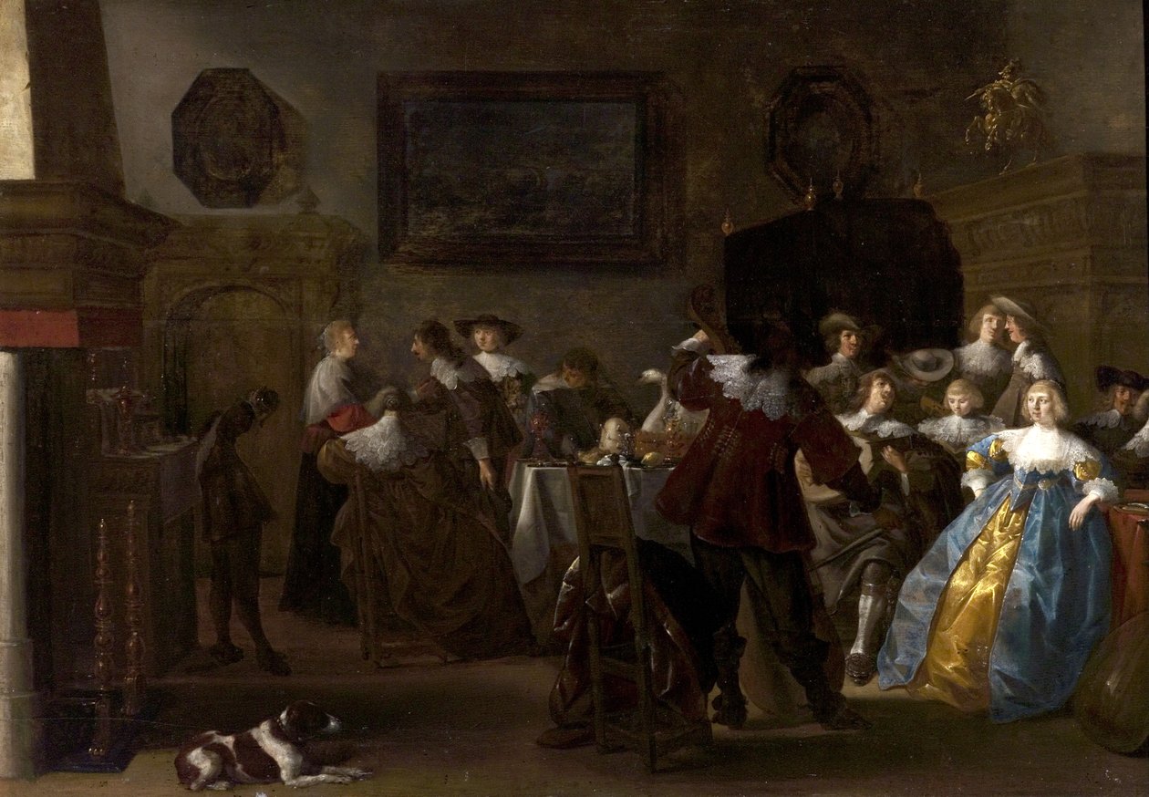 Merry Company (Interiör med kavaljerer och damer), 1630-talet av Anthonie Palamedesz