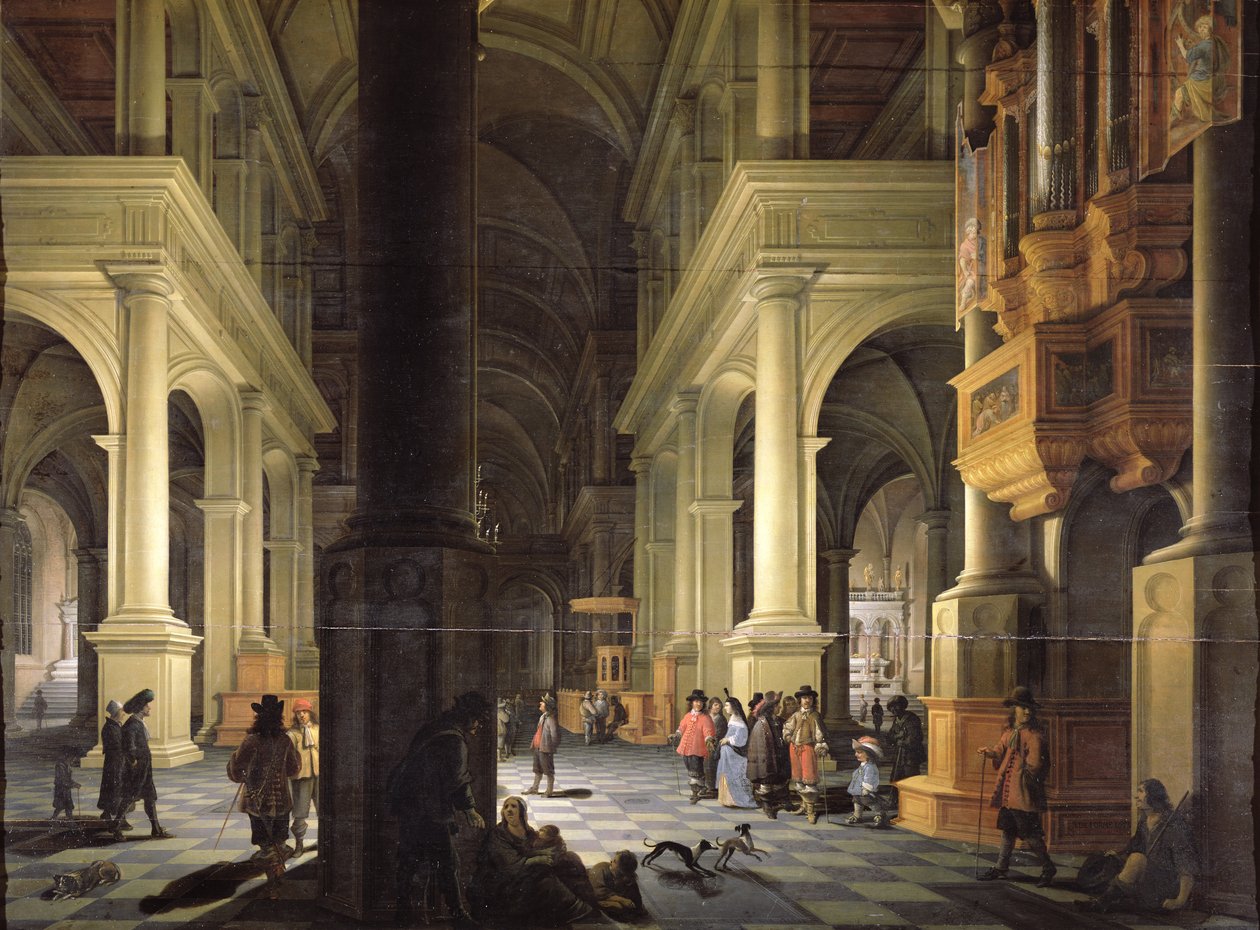 Inre av ett tempel, 1652 av Anthonie Delorme