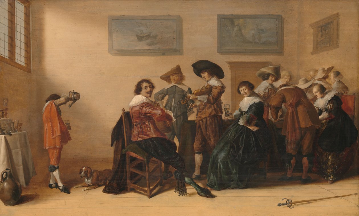 Trevligt sällskap i ett rum av Anthonie (1601-73) Palamedesz