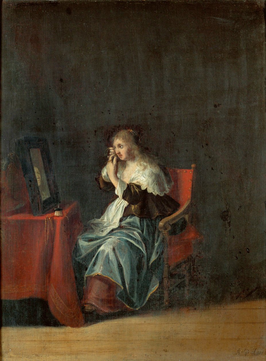 De fem sinnena: syn (målning på trä) av Anthonie (1601-73) Palamedesz