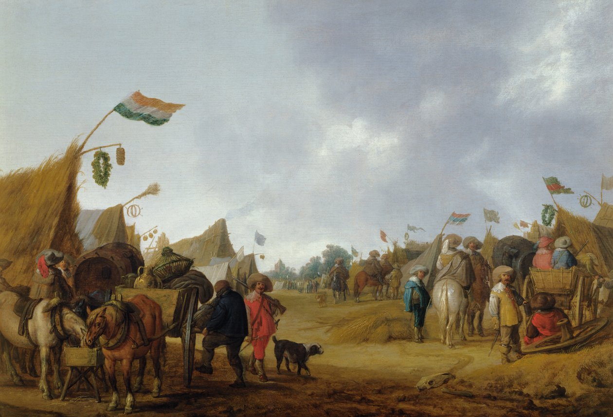 Ett militärt läger, 1634 av Anthonie Palamedesz