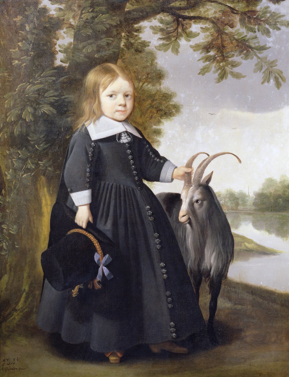 Barn och get, 1655 av Anthonie Palamedesz