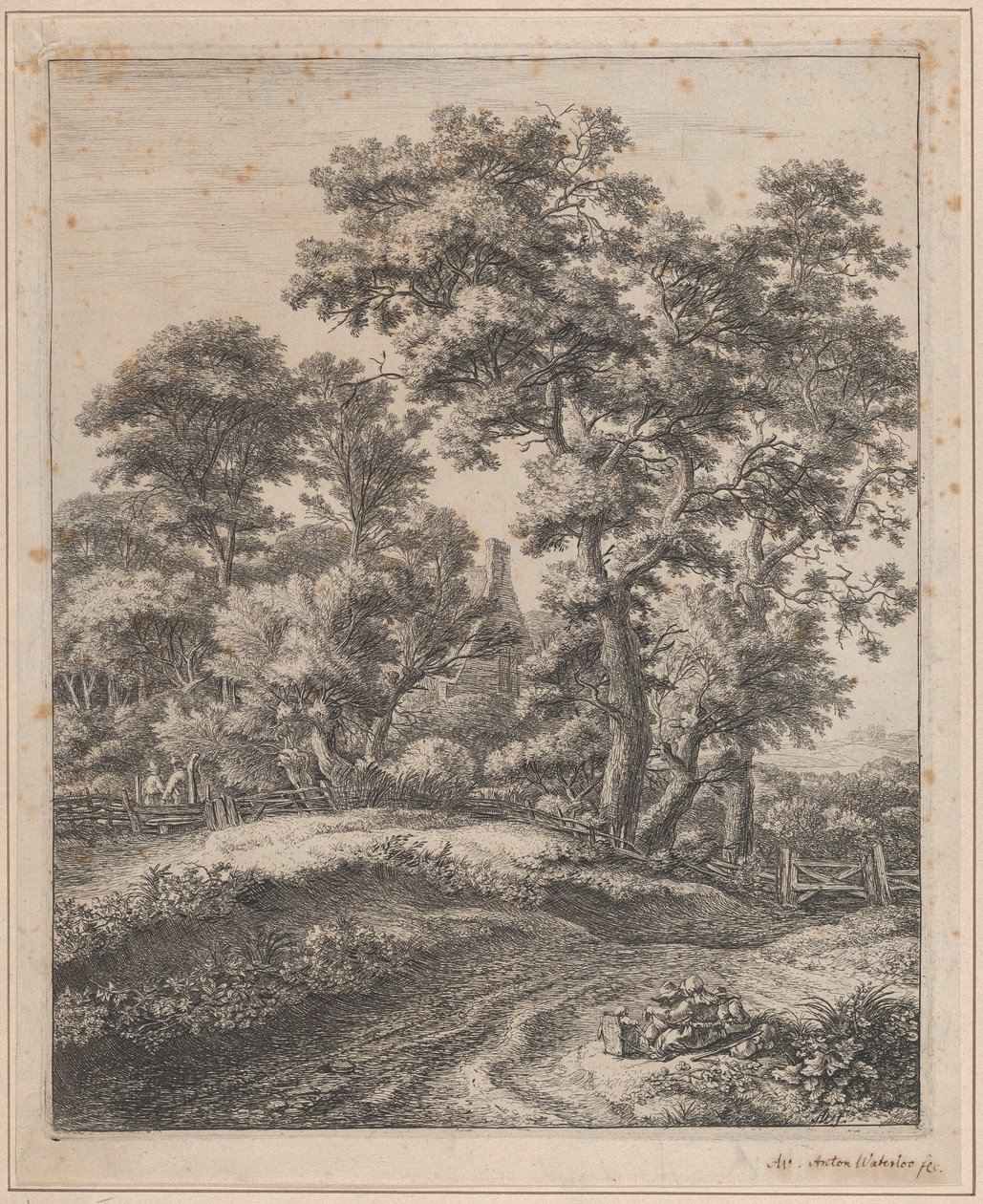 En mor och barn vilar, 1600-talet. av Anthonie Waterloo