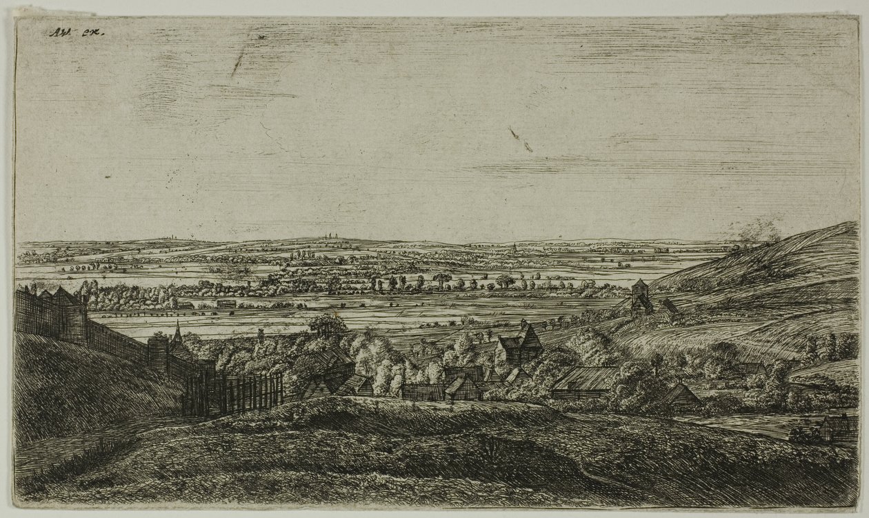 En stad i en dal av Anthonie Waterloo