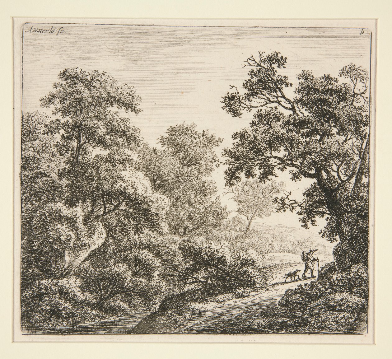 Landskap (resenären och hans hund) av Anthonie Waterloo