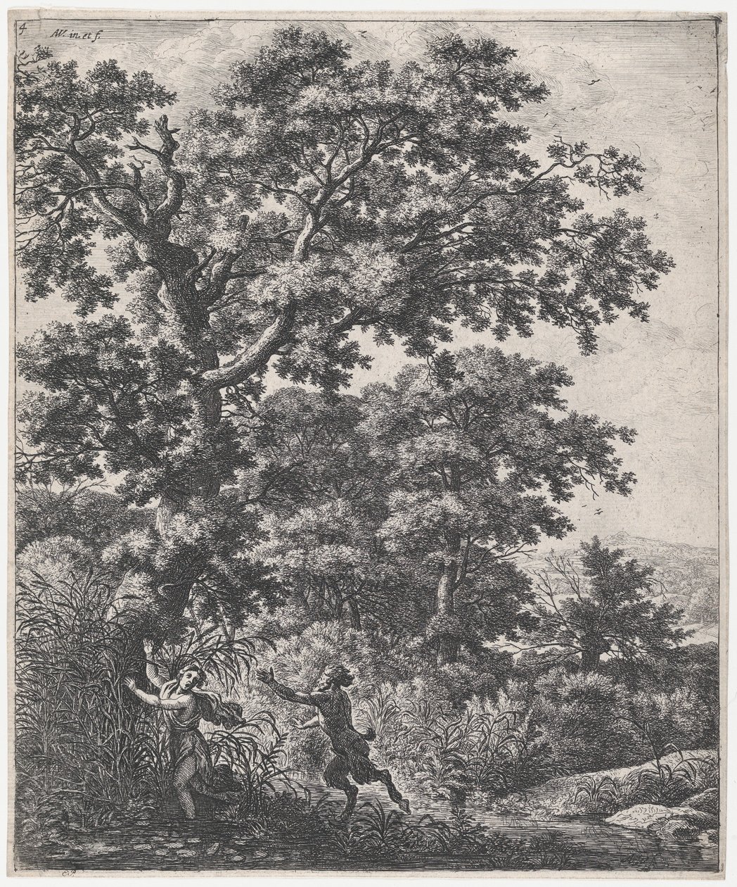 Landskap med Pan och Syrinx, 1600-talet. av Anthonie Waterloo