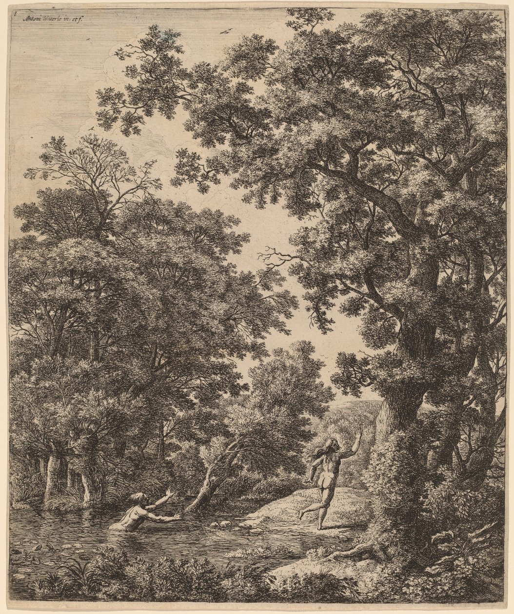 Landskap med Alpheus och Arethusa av Anthonie Waterloo