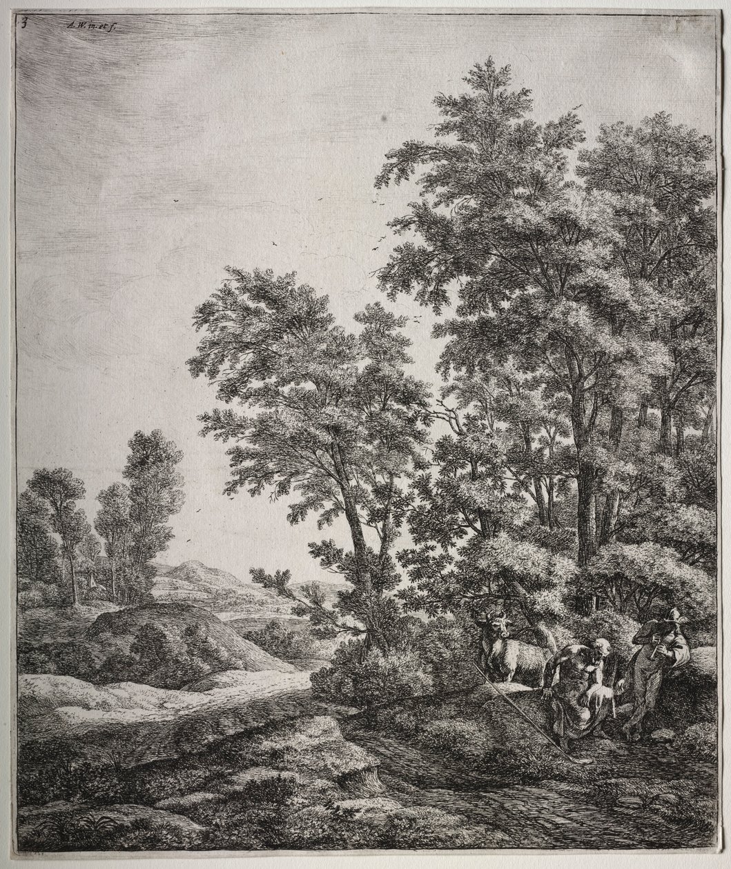 Merkurius och Argus. av Anthonie Waterloo