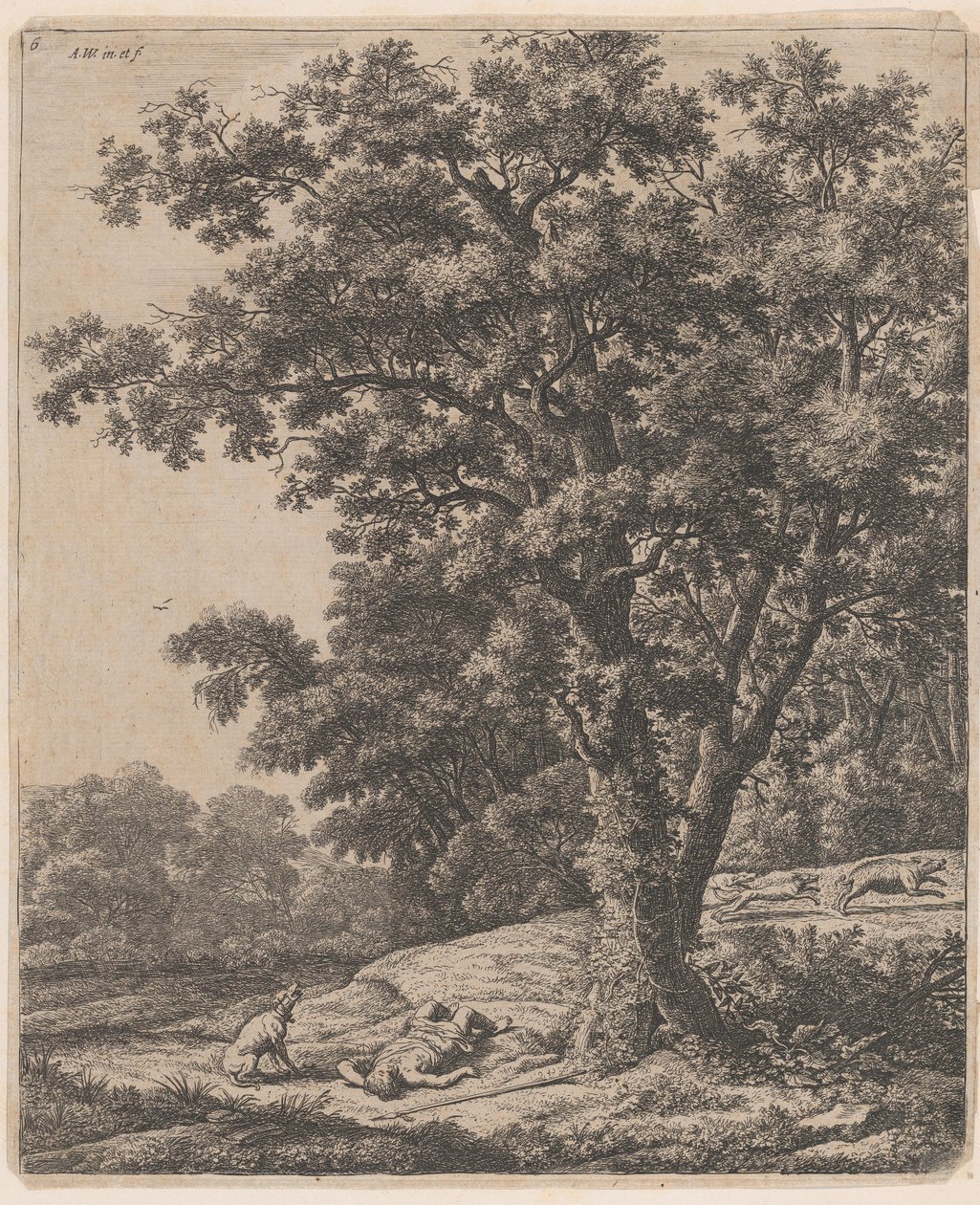 Adonis död, 1600-talet. av Anthonie Waterloo