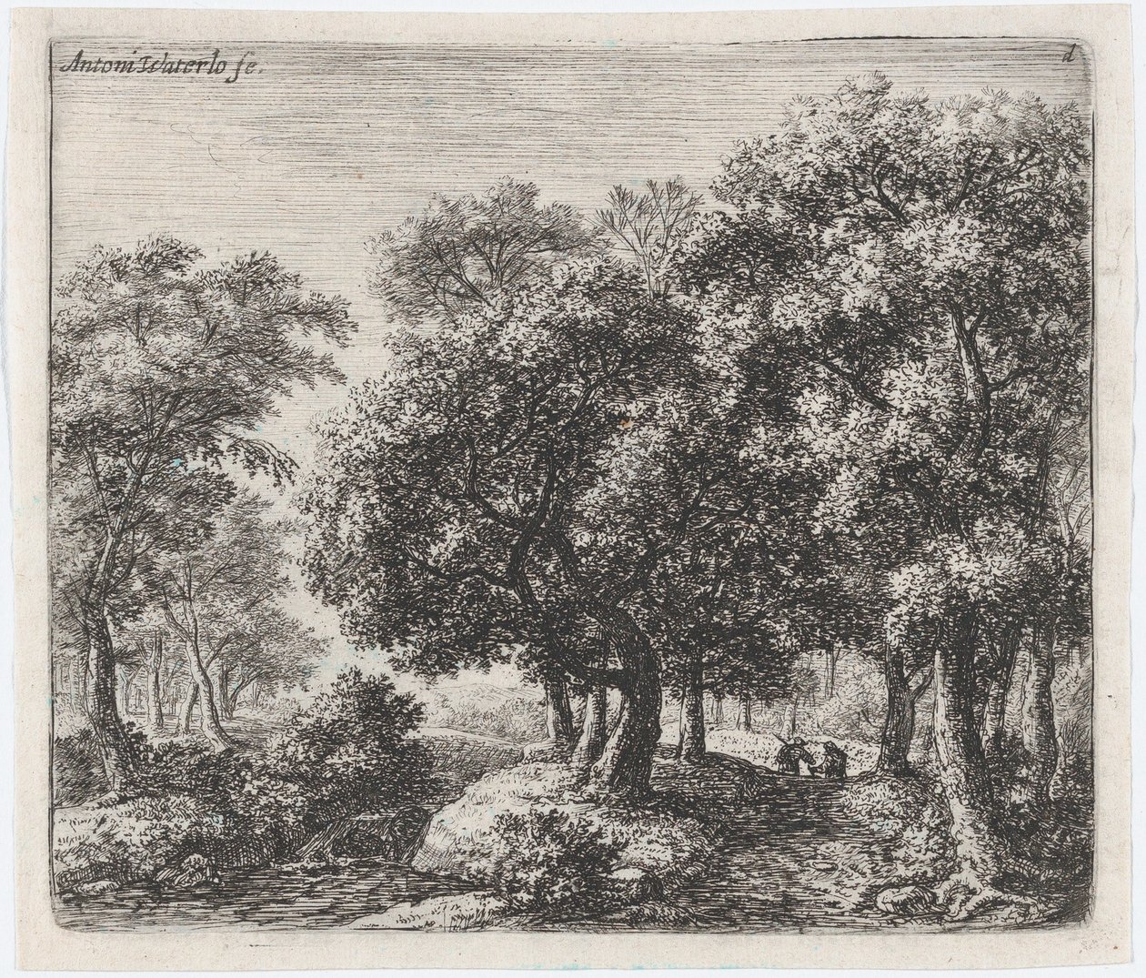 Forest Lane Les Deux Cavaliers, 1600-talet. av Anthonie Waterloo