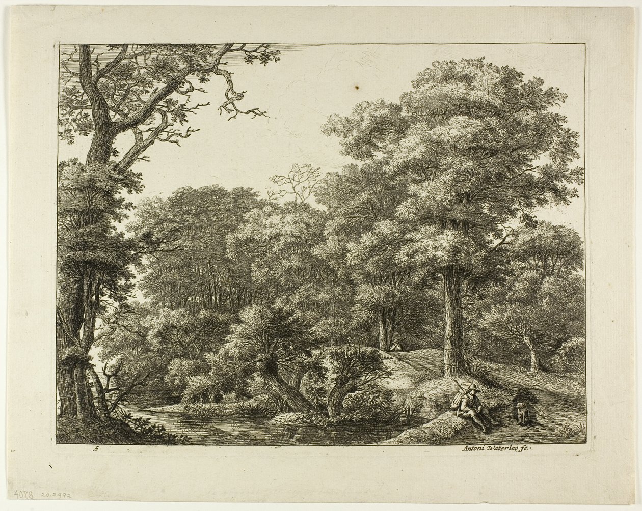Wayfarer vilar i skogen av Anthonie Waterloo