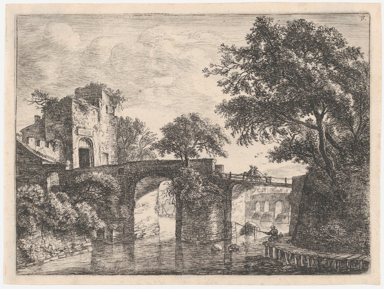 Två stenbroar, 1600-talet. av Anthonie Waterloo