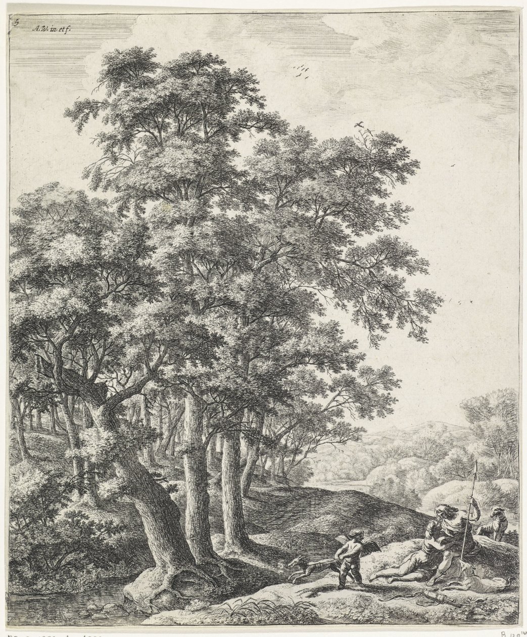 Venus och Adonis av Anthonie Waterloo