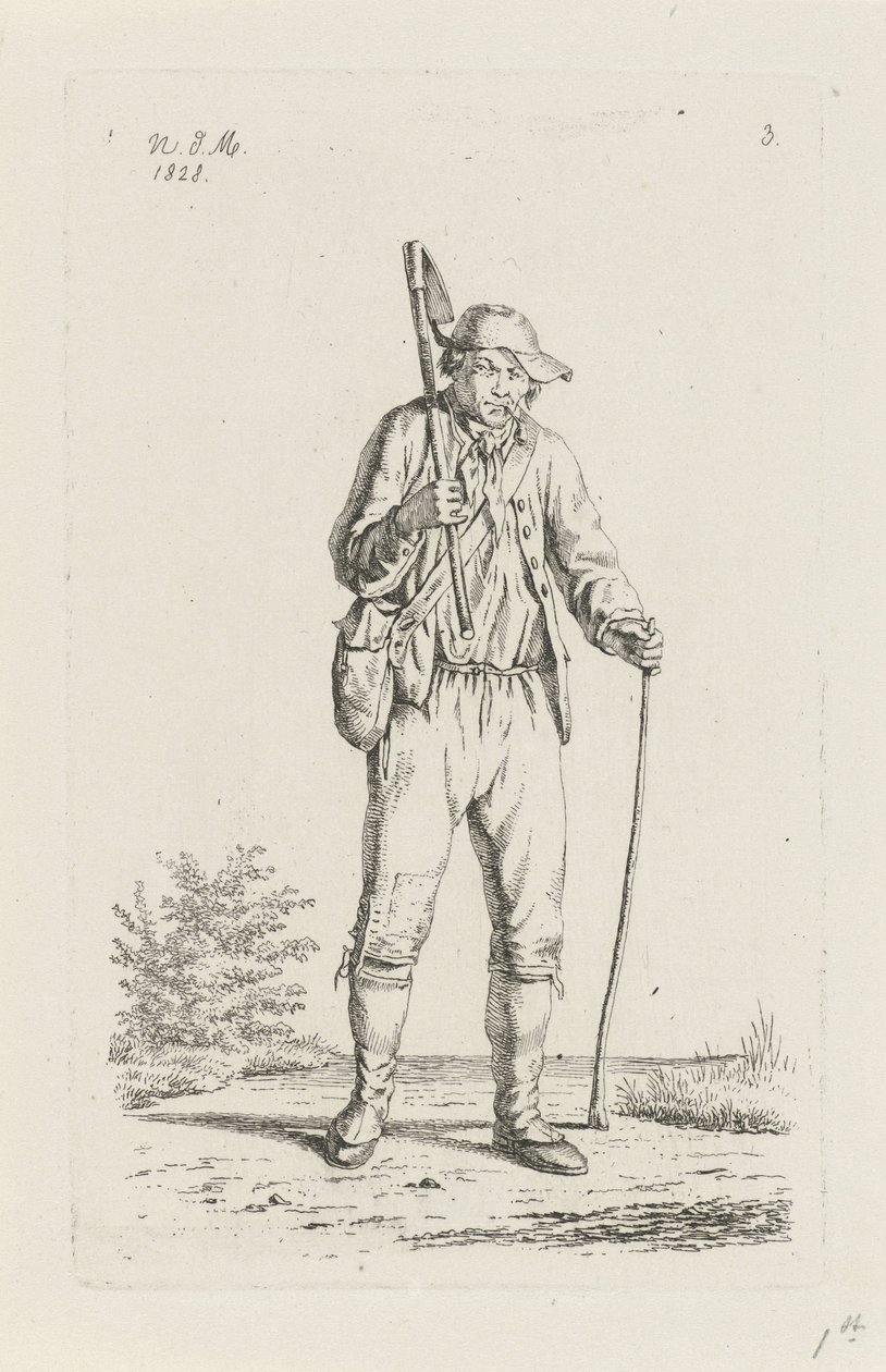 Bonde från Ardennerna med hacka Bönder och kvinnliga bönder från Förenade kungariket Nederländerna (serietitel) av Anthonie Willem Hendrik Nolthenius de Man