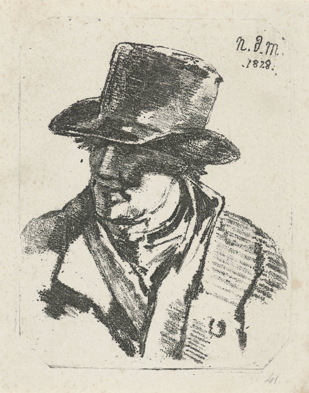 Byst av en man med hatt av Anthonie Willem Hendrik Nolthenius de Man