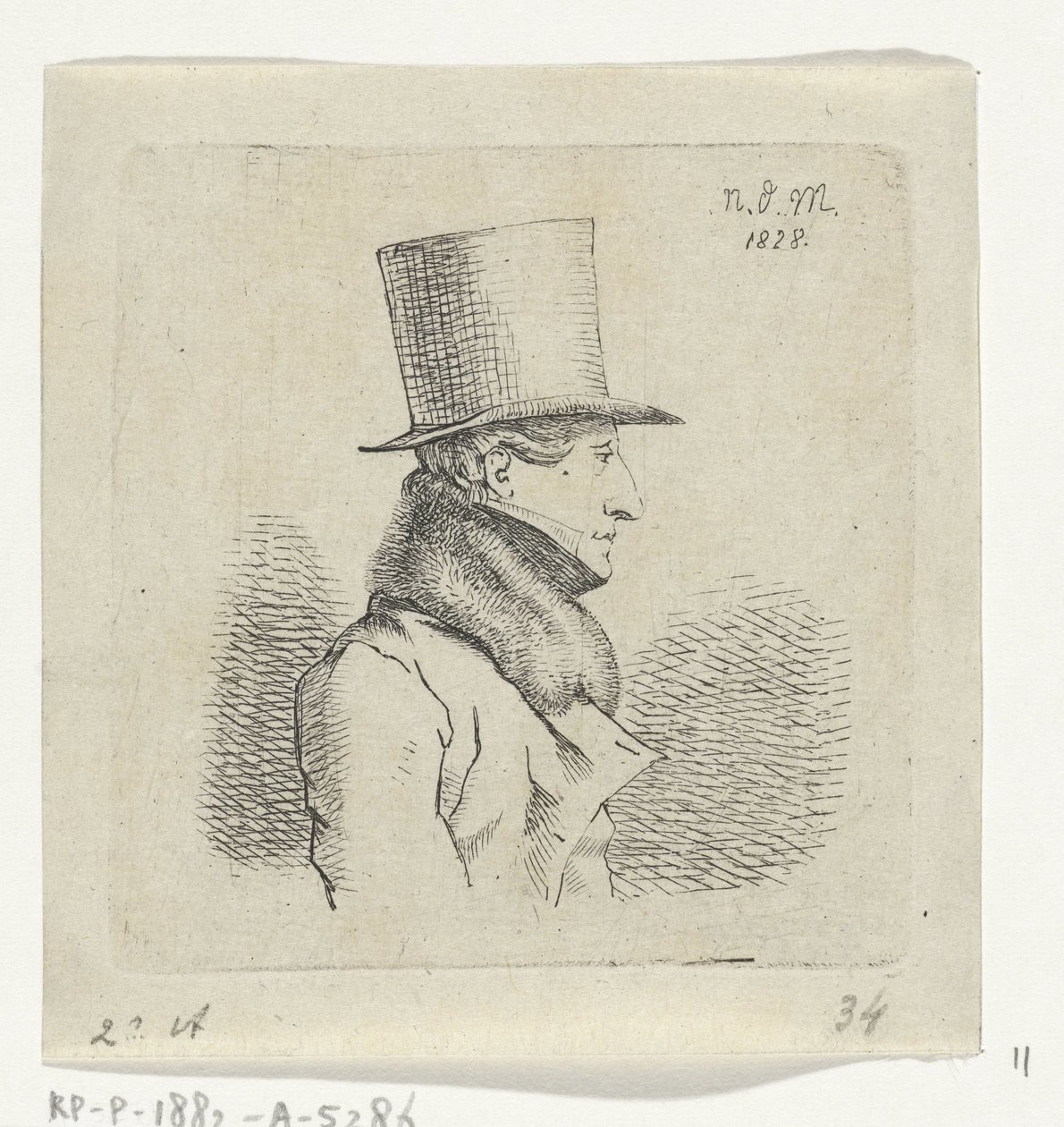 Man med hög hatt av Anthonie Willem Hendrik Nolthenius de Man