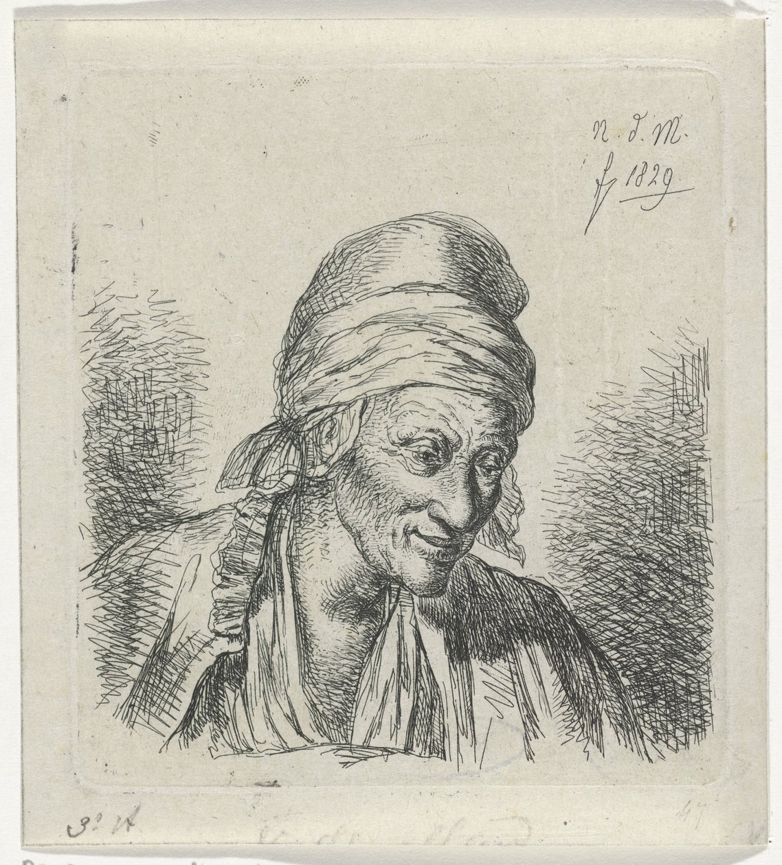 Gammal kvinna till höger av Anthonie Willem Hendrik Nolthenius de Man