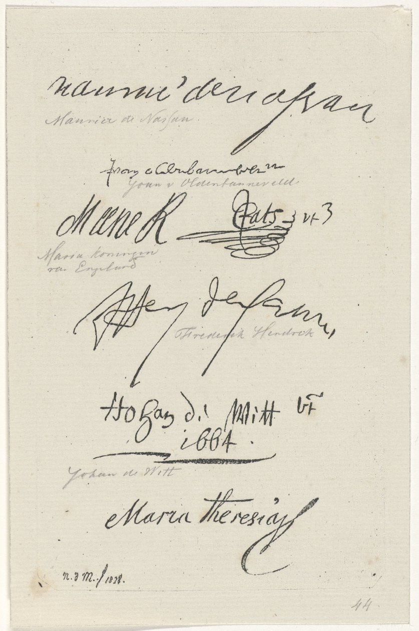 Flera faksimiler av signaturer av Anthonie Willem Hendrik Nolthenius de Man