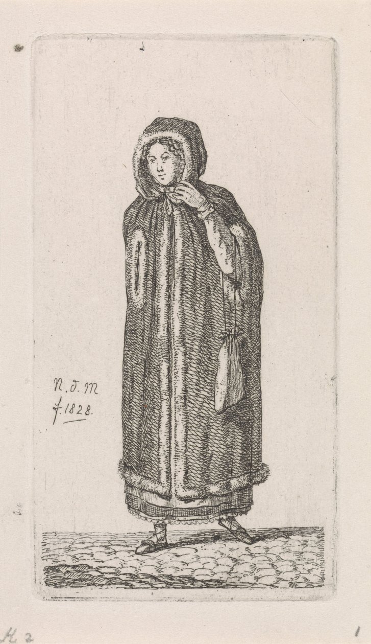 Kvinna med mantel 12 studiefigurer (serietitel) av Anthonie Willem Hendrik Nolthenius de Man