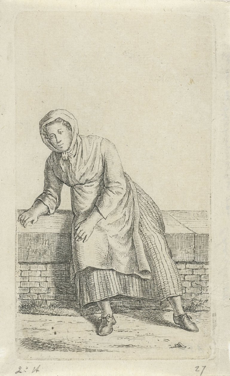 Kvinna som sitter på en vägg 12 studiefigurer (serietitel) av Anthonie Willem Hendrik Nolthenius de Man