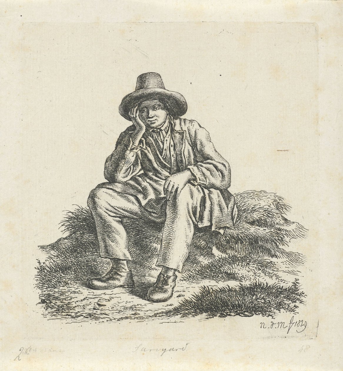 Sittande man som stöder hans huvud av Anthonie Willem Hendrik Nolthenius de Man