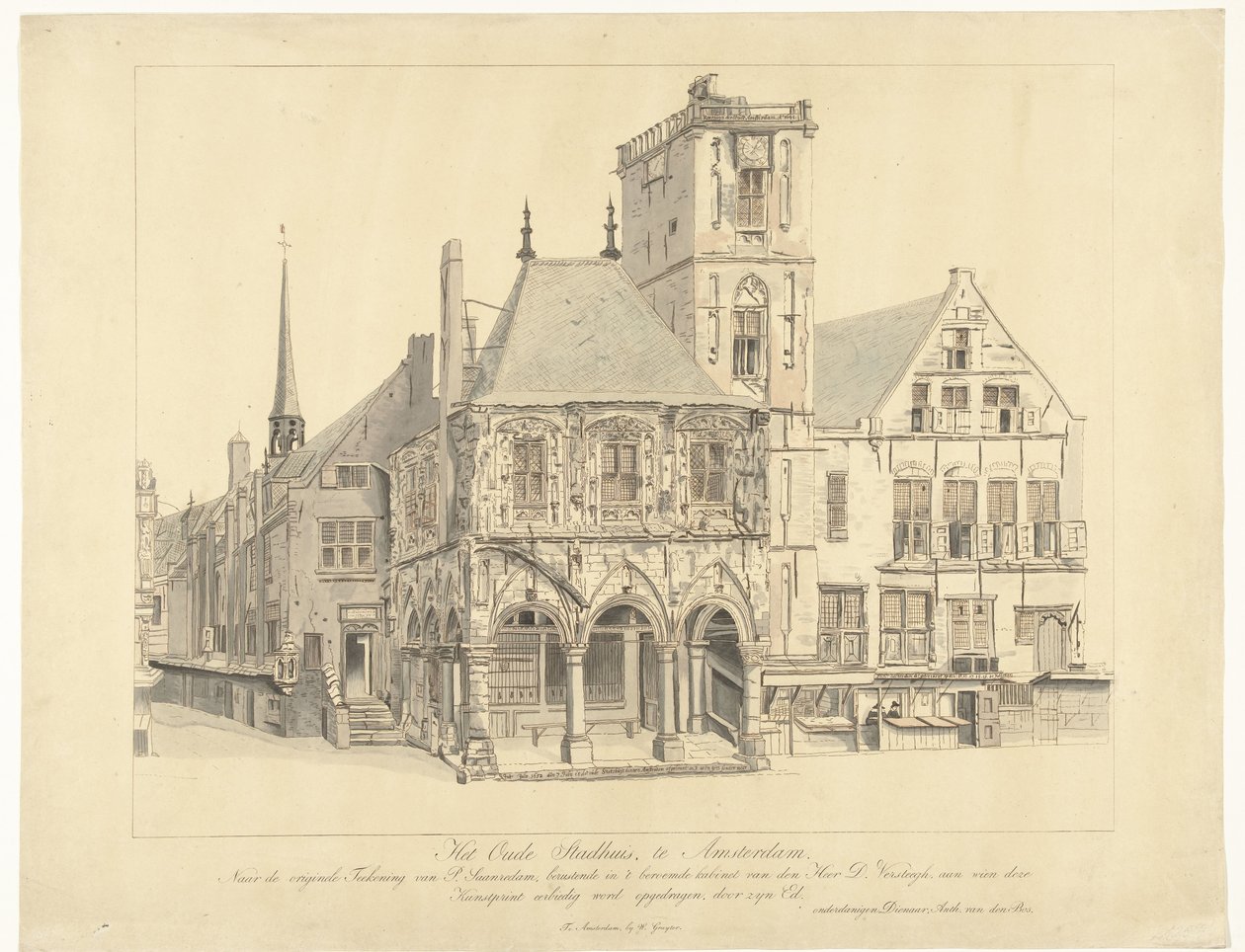 Gamla rådhuset i Amsterdam, 1641 Gamla rådhuset i Amsterdam (titel på objekt) av Anthonie van den Bos