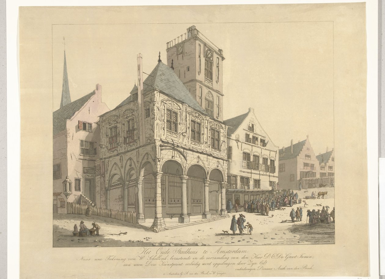 Gamla rådhuset i Amsterdam, 1641 Gamla rådhuset i Amsterdam (titel på objekt) av Anthonie van den Bos