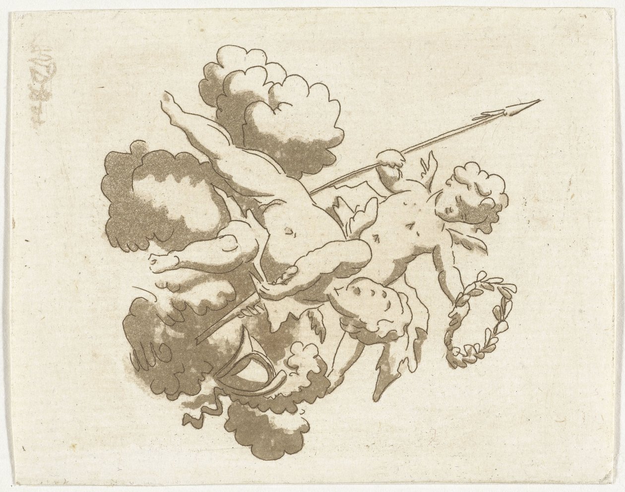 två putti av Anthonie van den Bos