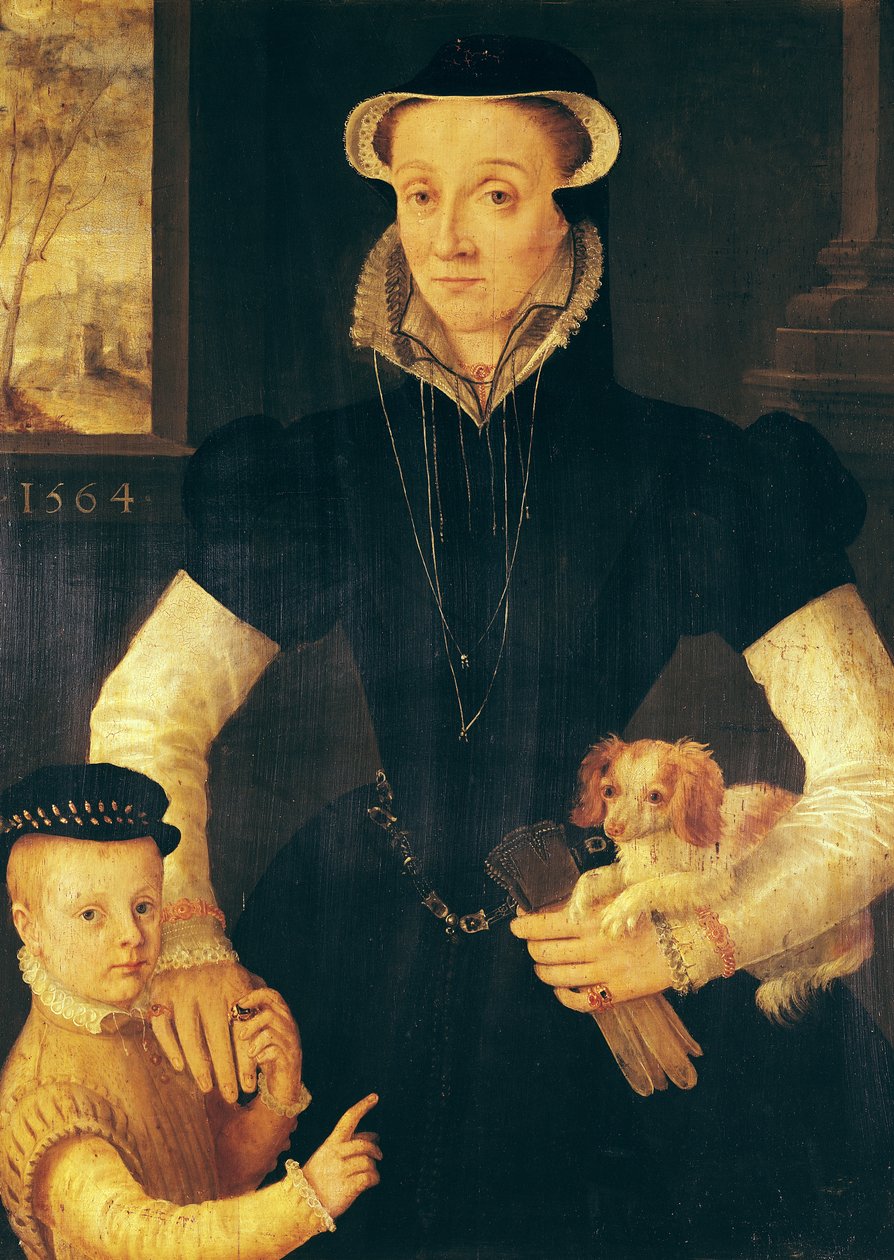En änka och hennes son, 1564 av Anthonis van Dashorst Mor
