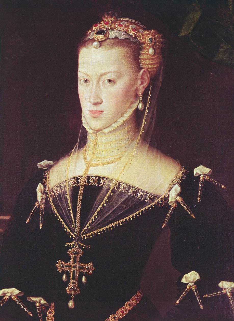 Ärkehertiginnan Maria av Österrike, 1551 (detalj av 498704) av Anthonis van Dashorst Mor
