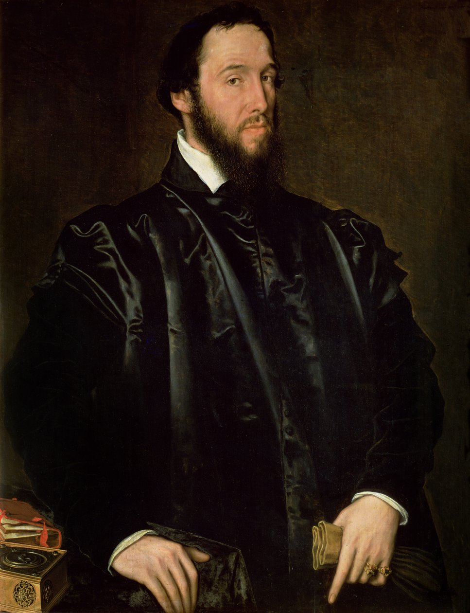 Porträtt av Anton Perrenot de Granvelle (1517-86), statsminister åt Karl V och Filip II av Spanien, som blev spansk vicekung i Neapel 1571, 1549 (panel) av Anthonis van Dashorst Mor