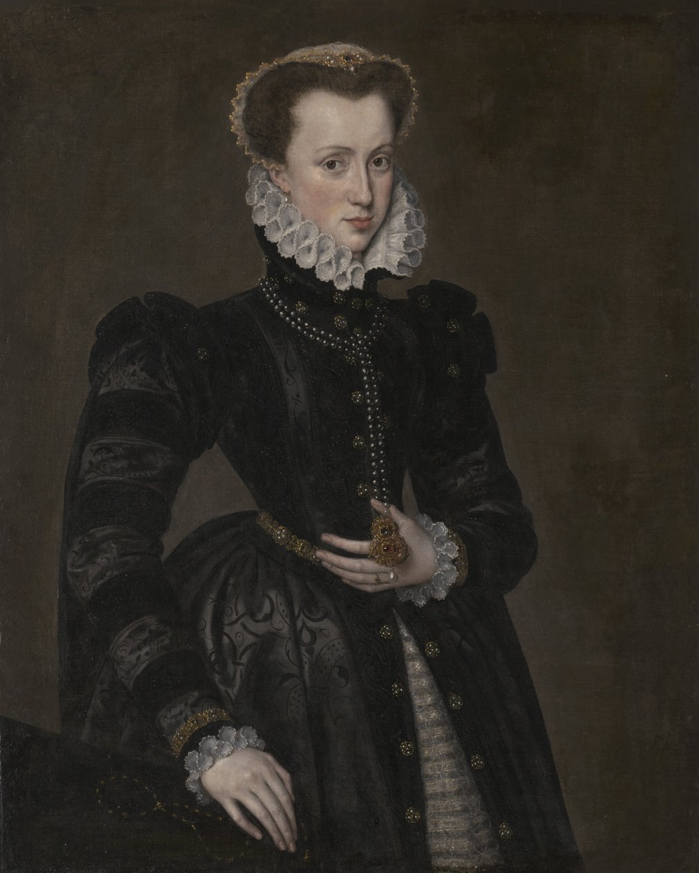 Porträtt av en hovdam, 1560-70 av Anthonis van Dashorst Mor