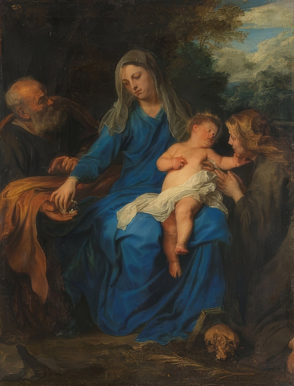 Den heliga familjen med Maria Magdalena. Omkring 1620 - omkring 1700 av Anthony van Dyck